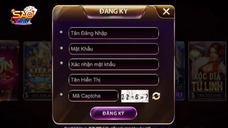 Biểu mẫu những thông tin game thủ cần có để tạo tài khoản suôn sẻ, thành công