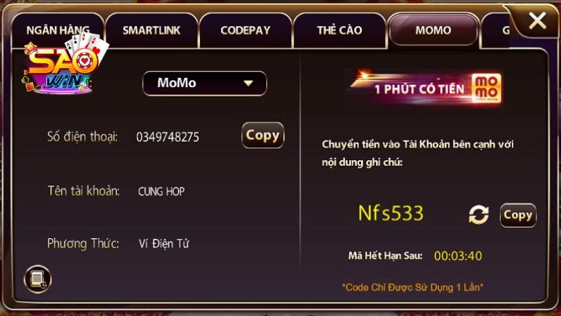 Game thủ cần nhập chính xác thông tin vào các ô hệ thống yêu cầu